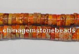 CDE734 15.5 inches 3*8mm heishi dyed sea sediment jasper beads