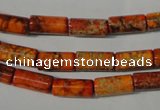CDE736 15.5 inches 6*12mm tube dyed sea sediment jasper beads