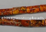 CDE738 15.5 inches 8*16mm tube dyed sea sediment jasper beads