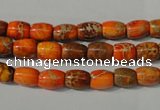 CDE740 15.5 inches 5*8mm drum dyed sea sediment jasper beads