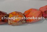 CDE747 15.5 inches 13*18mm faceted nuggets dyed sea sediment jasper beads