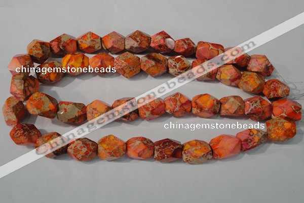 CDE747 15.5 inches 13*18mm faceted nuggets dyed sea sediment jasper beads