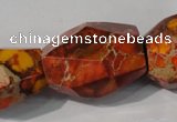 CDE748 15.5 inches 18*25mm faceted nuggets dyed sea sediment jasper beads