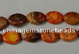 CDE750 15.5 inches 12*14mm oval dyed sea sediment jasper beads