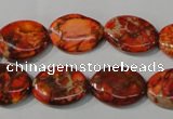 CDE751 15.5 inches 13*18mm oval dyed sea sediment jasper beads