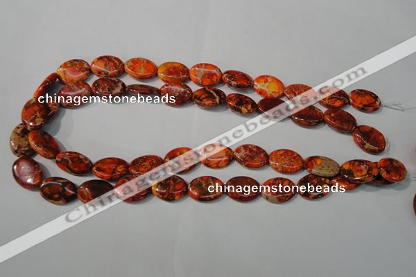 CDE751 15.5 inches 13*18mm oval dyed sea sediment jasper beads