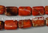 CDE756 15.5 inches 10*14mm rectangle dyed sea sediment jasper beads