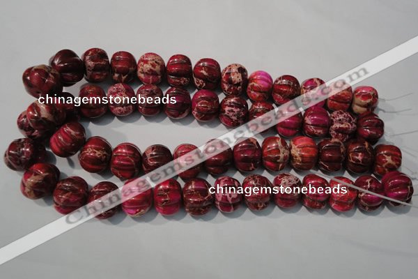 CDE767 15.5 inches 15*18mm pumpkin dyed sea sediment jasper beads