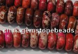 CDE775 15.5 inches 6*14mm rondelle dyed sea sediment jasper beads