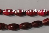 CDE777 15.5 inches 8*13mm rice dyed sea sediment jasper beads