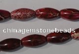 CDE778 15.5 inches 8*16mm rice dyed sea sediment jasper beads