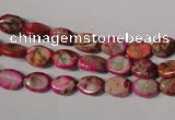 CDE781 15.5 inches 6*8mm oval dyed sea sediment jasper beads