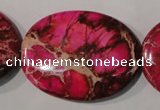 CDE784 15.5 inches 30*40mm oval dyed sea sediment jasper beads