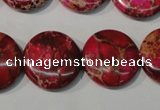 CDE787 15.5 inches 20mm flat round dyed sea sediment jasper beads