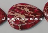 CDE790 15.5 inches 30*40mm flat teardrop dyed sea sediment jasper beads