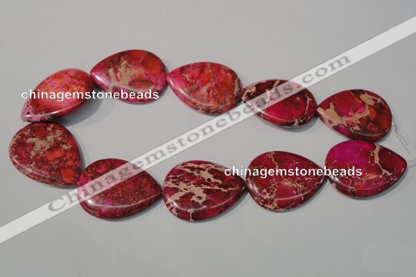 CDE790 15.5 inches 30*40mm flat teardrop dyed sea sediment jasper beads