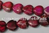 CDE792 15.5 inches 12*12mm heart dyed sea sediment jasper beads