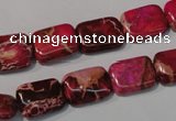 CDE796 15.5 inches 10*14mm rectangle dyed sea sediment jasper beads