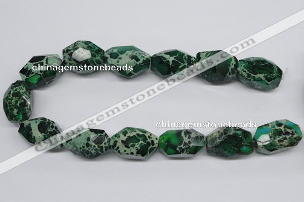 CDE80 15.5 inches 20*30mm faceted nuggets dyed sea sediment jasper beads