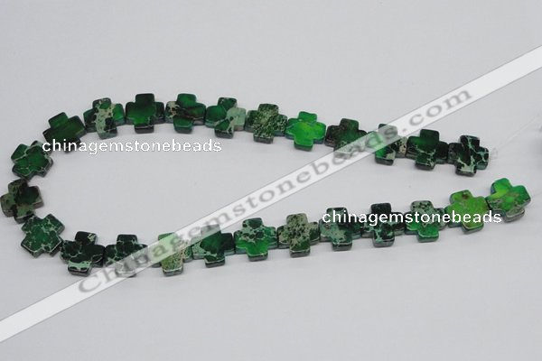 CDE81 15.5 inches 16*16mm cross dyed sea sediment jasper beads