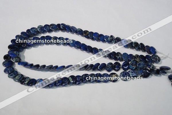 CDE911 15.5 inches 12mm flat round dyed sea sediment jasper beads