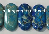 CDE917 15.5 inches 15*30mm oval double drilled dyed sea sediment jasper beads