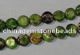 CDE935 15.5 inches 8mm flat round dyed sea sediment jasper beads