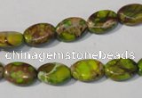 CDE939 15.5 inches 8*12mm oval dyed sea sediment jasper beads