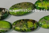 CDE941 15.5 inches 15*30mm oval dyed sea sediment jasper beads