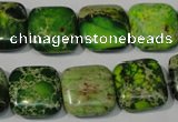 CDE945 15.5 inches 16*16mm square dyed sea sediment jasper beads