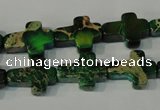 CDE978 15.5 inches 12*16mm cross dyed sea sediment jasper beads