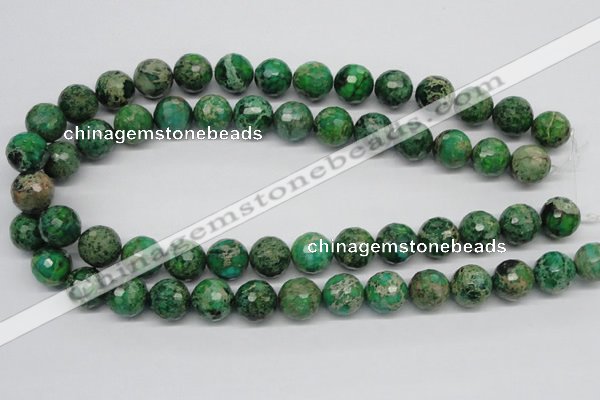 CDE98 15.5 inches 14mm faceted round dyed sea sediment jasper beads