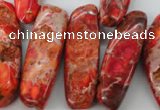 CDE984 15 inches 13*30mm – 16*50mm irregular dyed sea sediment jasper beads