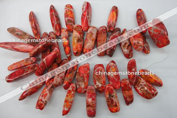 CDE984 15 inches 13*30mm – 16*50mm irregular dyed sea sediment jasper beads