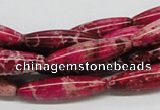 CDI10 16 inches 8*30mm rice dyed imperial jasper beads wholesale