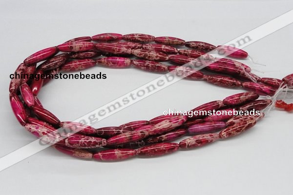 CDI10 16 inches 8*30mm rice dyed imperial jasper beads wholesale