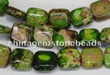 CDI120 15.5 inches 10*10mm square dyed imperial jasper beads