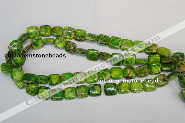 CDI121 15.5 inches 14*14mm square dyed imperial jasper beads