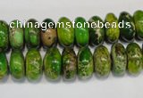 CDI135 15.5 inches 6*12mm rondelle dyed imperial jasper beads