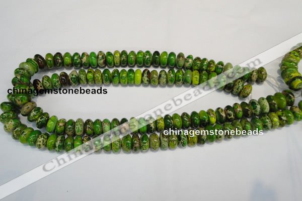 CDI135 15.5 inches 6*12mm rondelle dyed imperial jasper beads