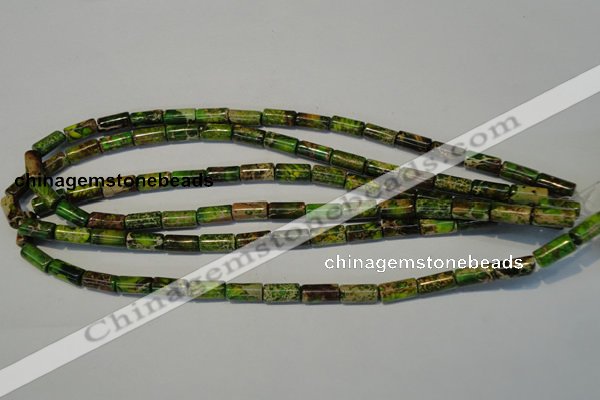 CDI140 15.5 inches 6*12mm tube dyed imperial jasper beads