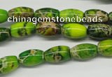 CDI145 15.5 inches 8*12mm rice dyed imperial jasper beads