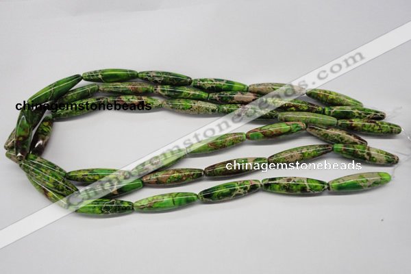 CDI146 15.5 inches 8*30mm rice dyed imperial jasper beads