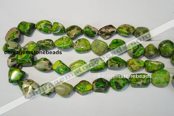 CDI154 15.5 inches 15*20mm nugget dyed imperial jasper beads