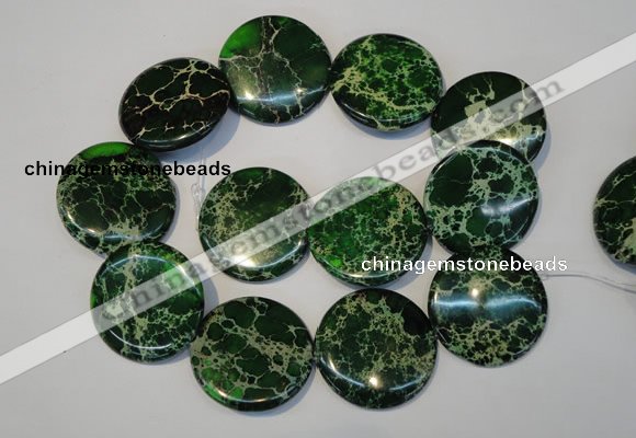 CDI177 15.5 inches 35mm flat round dyed imperial jasper beads