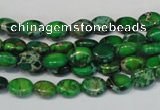 CDI178 15.5 inches 6*8mm oval dyed imperial jasper beads