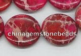 CDI18 16 inches 25mm flat round dyed imperial jasper beads wholesale