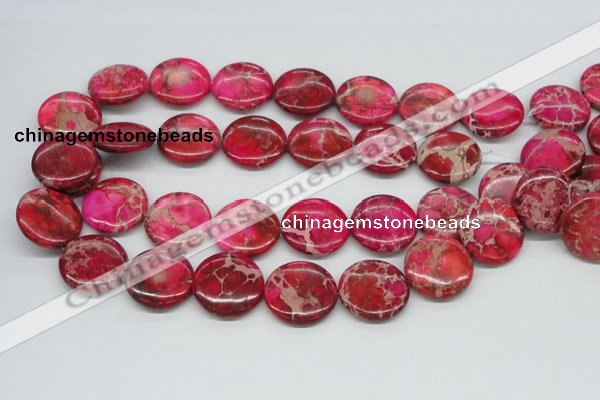 CDI18 16 inches 25mm flat round dyed imperial jasper beads wholesale