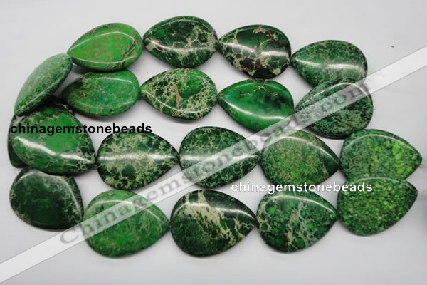 CDI195 15.5 inches 30*40mm flat teardrop dyed imperial jasper beads