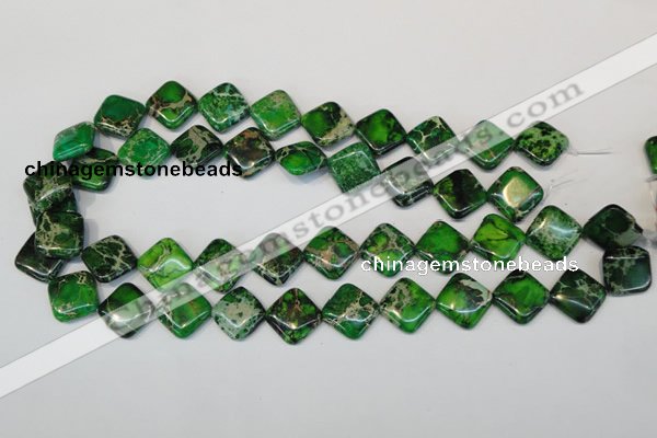 CDI201 15.5 inches 16*16mm diamond dyed imperial jasper beads